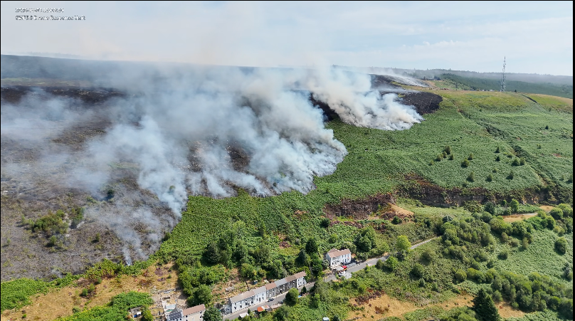 Crews have been at the scene in Llanwonno, near Ferndale, since Saturday afternoon (South Wales Fire and Rescue Service)