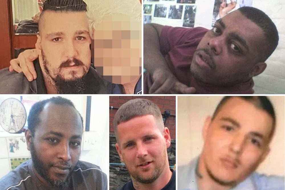 Clockwise from top: IPP prisoners Wayne Williams, Leroy Douglas, Josh Mcrae, Shaun Lloyd and Abdullahi Suleman (Supplied)