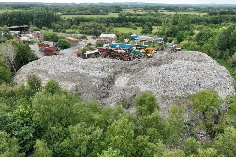 Approximately 25,000 tonnes of toxic waste remain at the site of a former scrapyard on Bolton House Road in the village of Bickershaw, in Wigan (Environment Agency)