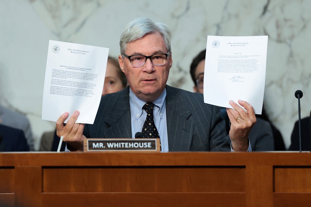 Sen. Sheldon Whitehouse and other Democrats ripped Republicans and pointed out that the agreement did not bar the ‘anti-weaponization’ fund from being set up in the future (Getty)