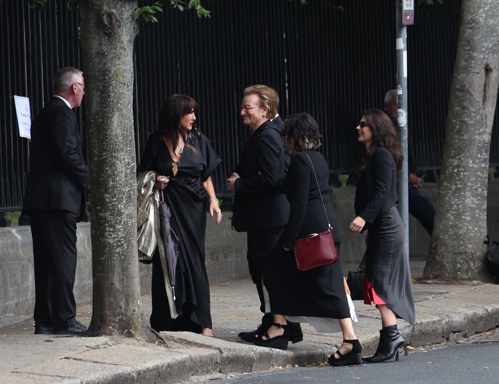 Bono arriving for the funeral of Glen Hansard at St Patrick’s Cathedral in Dublin (Damien Eagers/PA) (PA Wire)