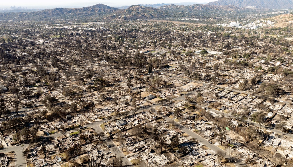 Thousands of burned properties are seen following the Eaton fire in the Altadena area of Los Angeles County, California on January 21, 2025 (AFP via Getty Images)