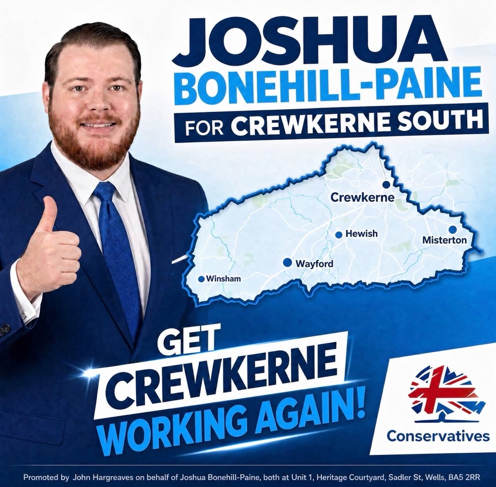Joshua Bonehill-Paine has said he was “tremendously proud” to have been selected by the party to stand as a candidate for Crewkerne South in next year’s Somerset Council elections (Joshua Bonehill-Paine/Facebook)