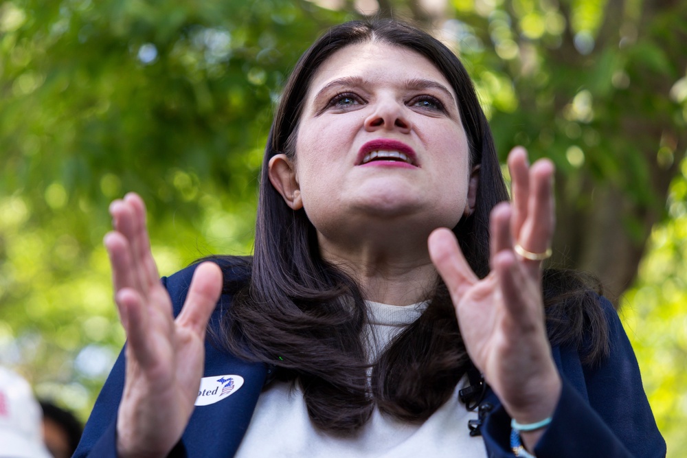 Haley Stevens was backed by Senate Minority Leader Chuck Schumer and Senator Gary Peters (Getty)