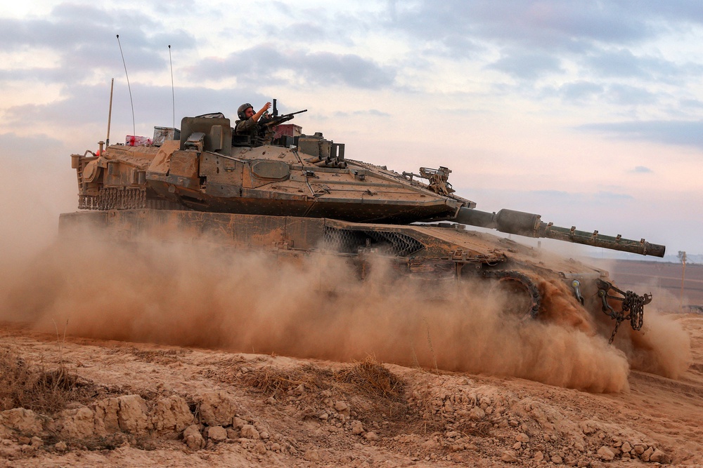 An Israeli Merkava tank pictured on the border in September 2025 (AFP/Getty)