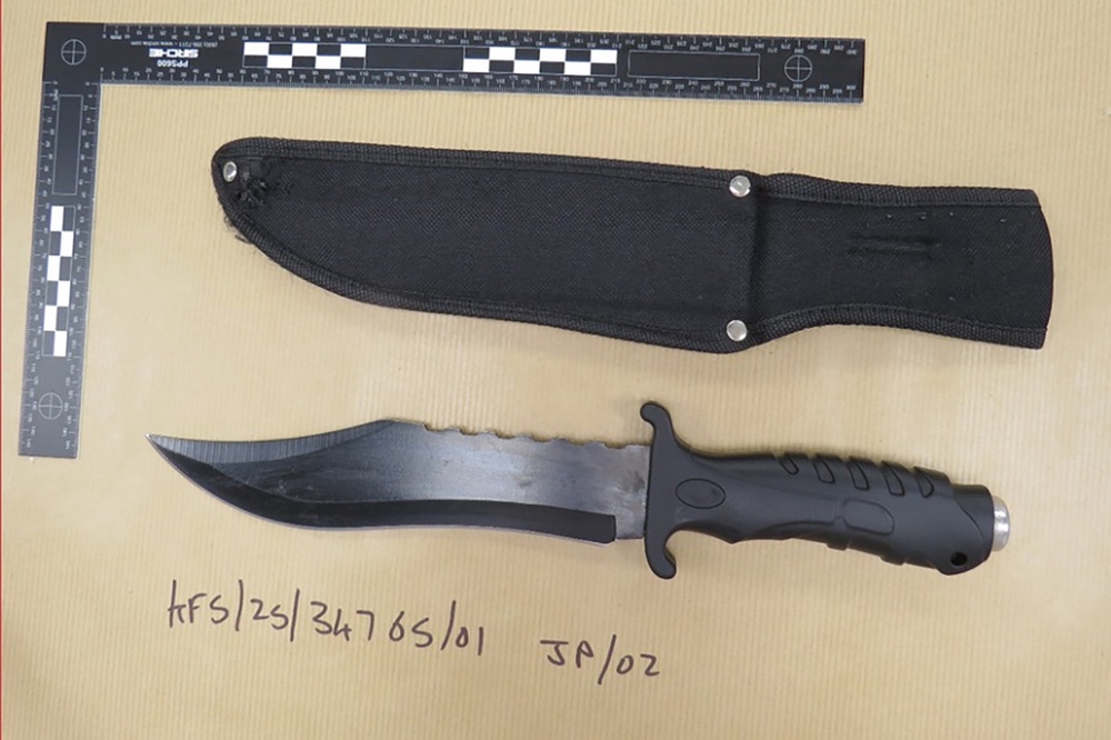 The knife used which was shown to the jury (PA)