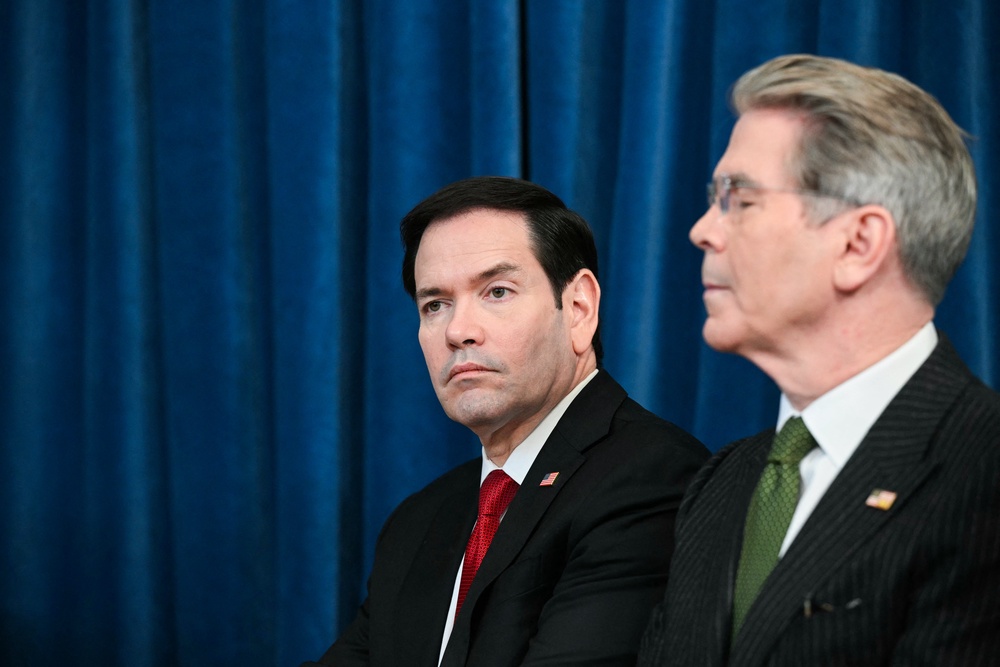 US Secretary of State Marco Rubio (left) and US Secretary of Treasury Scott Bessent (right) have stated their optimism that a deal is close (AFP/Getty)