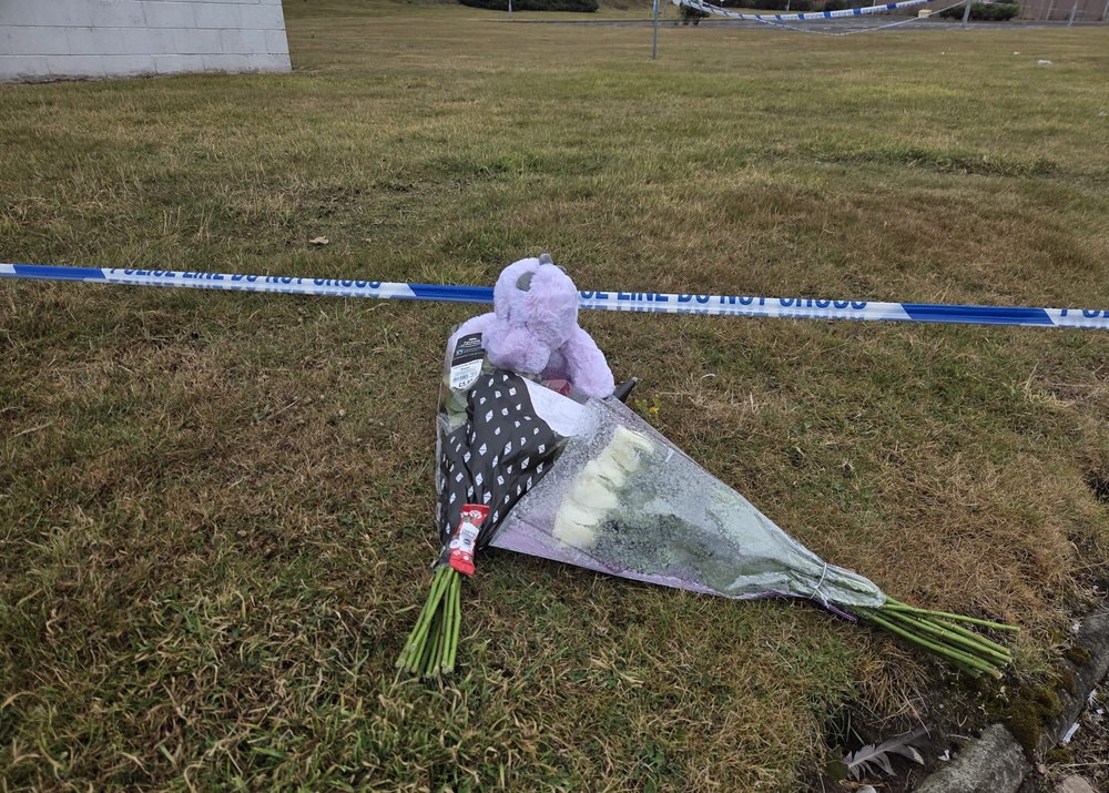 Floral tributes were left at the scene in Arbroath (Rachel Keenan/PA) (PA Wire)