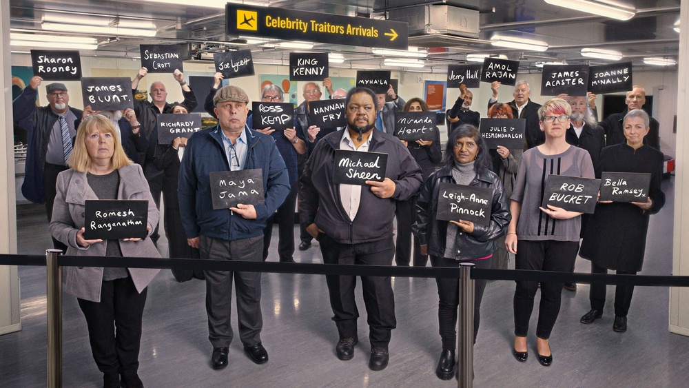 The cast of 'The Celebrity Traitors' series two – with a few spelling mistakes... (BBC)