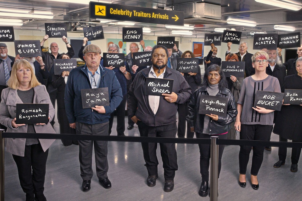 The cast of 'The Celebrity Traitors' series two – with a few spelling mistakes... (BBC)