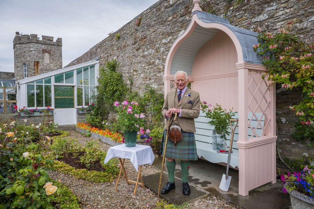 Charles in the walled garden at the Castle and Gardens of Mey (Chris Watt/The King’s Foundation/PA) (PA Media)