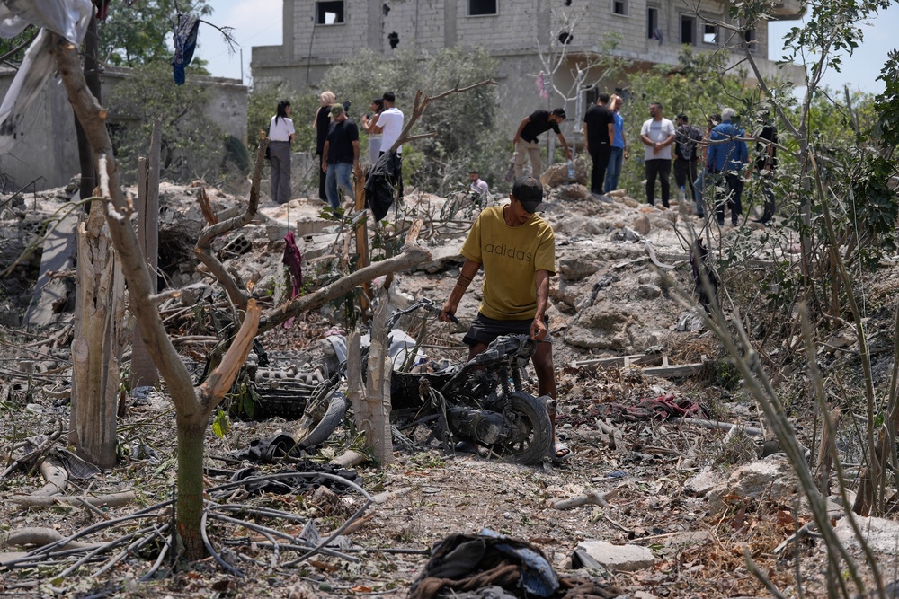 A house hit by an Israeli airstrike in southern Lebanon (AP)