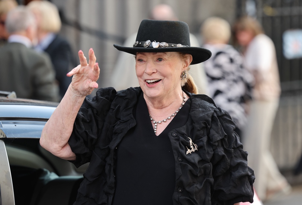 Costume designer Joan Bergin arrives for the funeral of Oscar-winning actress Brenda Fricker at St Catherine’s Church in Dublin (Damien Eagers/PA) (PA Wire)