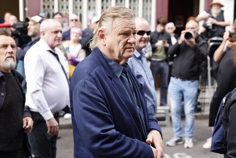 Brendan Gleeson arrives for the funeral of Oscar-winning actress Brenda Fricker at St Catherine’s Church in Dublin (Damien Eagers/PA) (PA Wire)