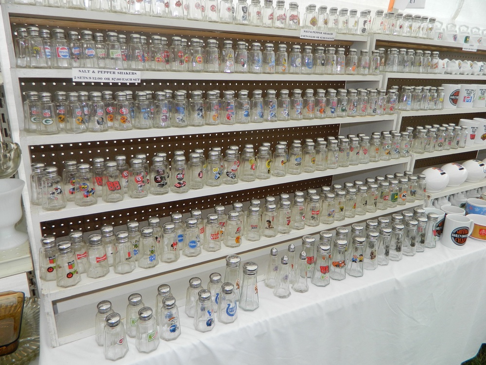 A collection of salt-and-pepper shakers at the 127 Yard Sale (127 Yard Sale)