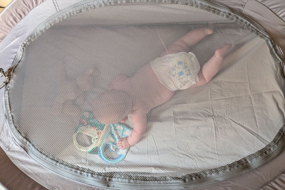 The tent design is ideal for keeping insects out abroad (Isobel Bryant/The Independent)