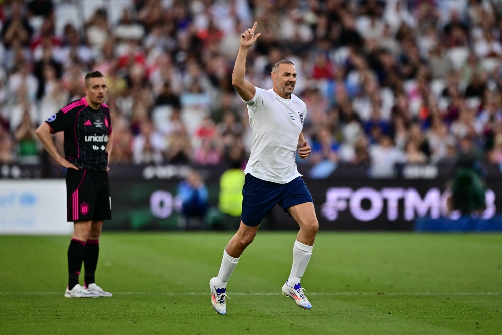 McGuinness played in the Soccer Aid charity match in May (AFP/Getty)