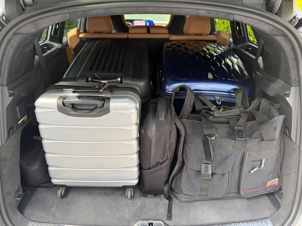 In five-seat mode, there's room for four large suitcases and a whole lot more in the back of the Lucid Gravity (Steve Fowler)