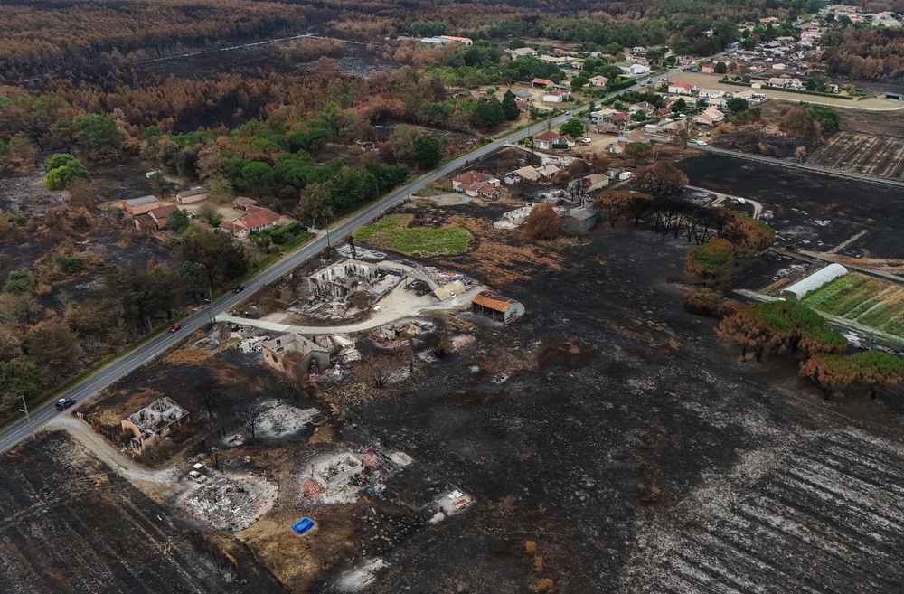 Burnt properties in the wake of record-breaking French wildfires (AFP/Getty)