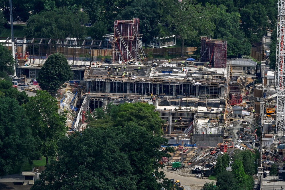 Progress on the White House ballroom construction, pictured July 11, shows the administration moved forward with above-ground work while legal challenges played out (Reuters)