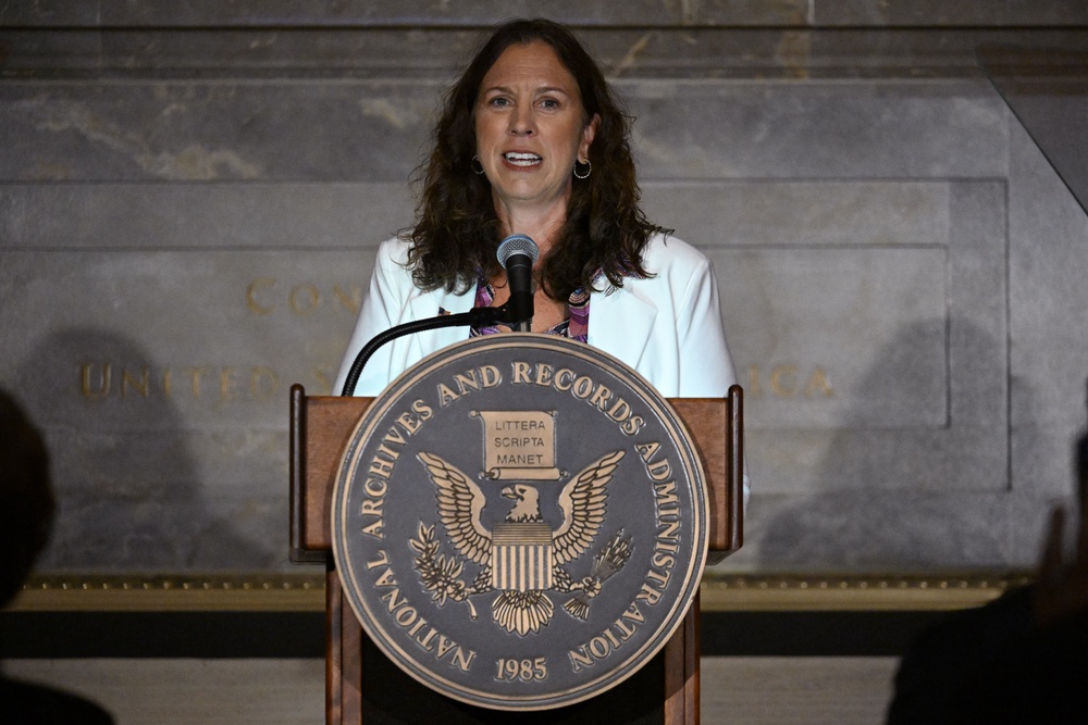 The project is being curated by Colleen Shogan, the U.S. archivist who was fired without explanation by Trump last year (Mandel Ngan/AFP via Getty Images)