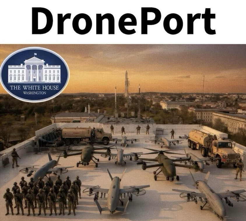 An AI-generated image depicting the planned White House 