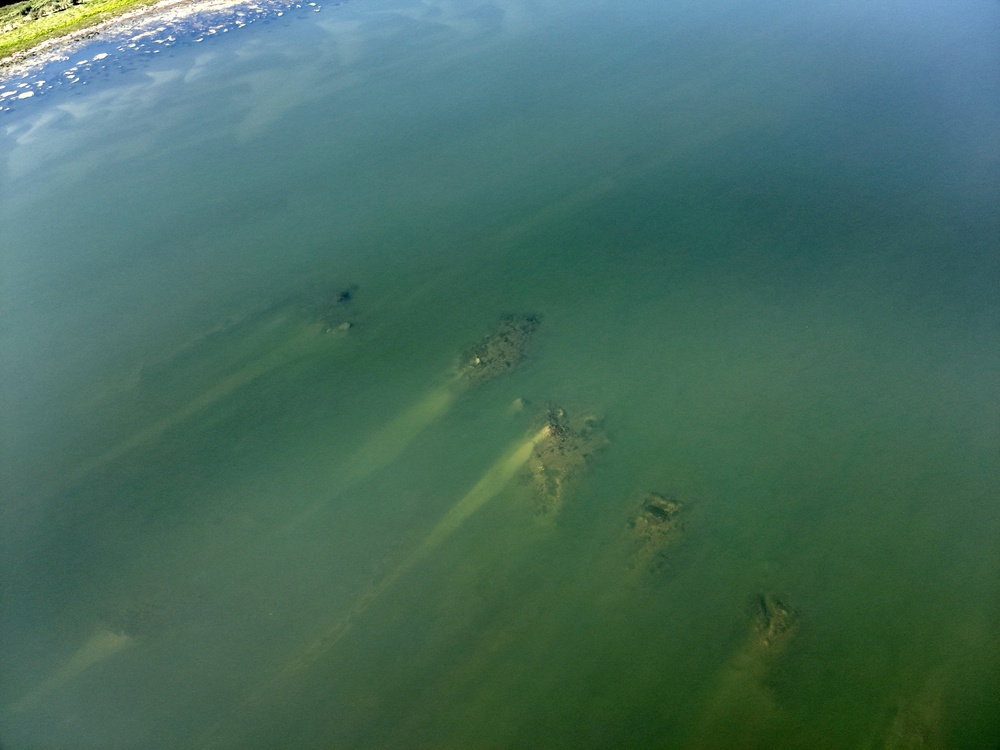 A drone view of the foundations of the ancient Constantine Bridge, commissioned by Roman emperor Constantine I and inaugurated in AD 328, is seen in the Danube River near Gigen, Bulgaria (Reuters)