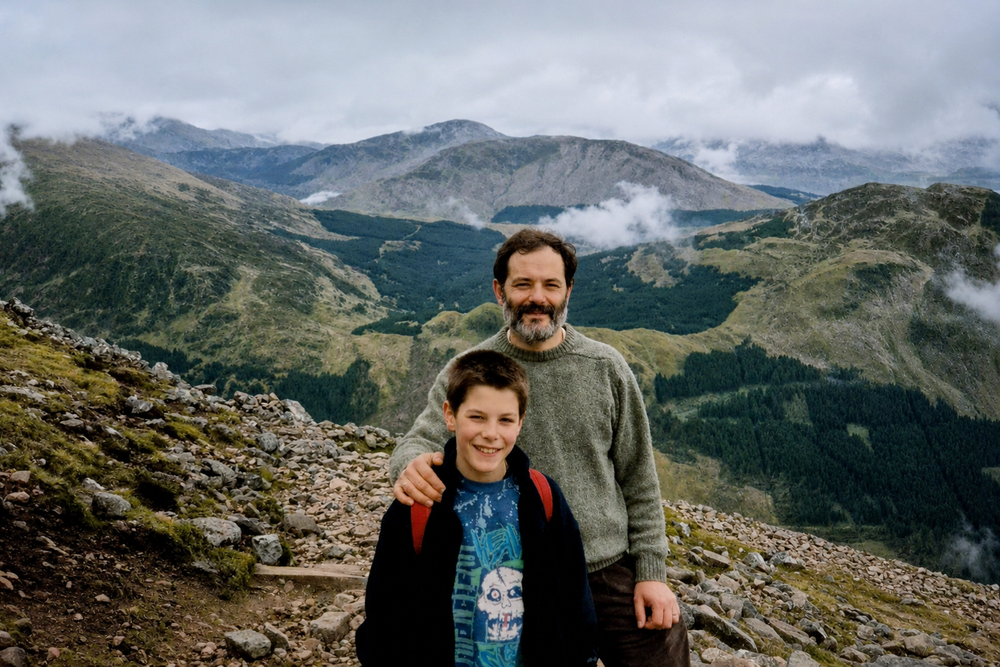 David Choat with son Paul aged 12 (My Name’5 Doddie Foundation/PA)