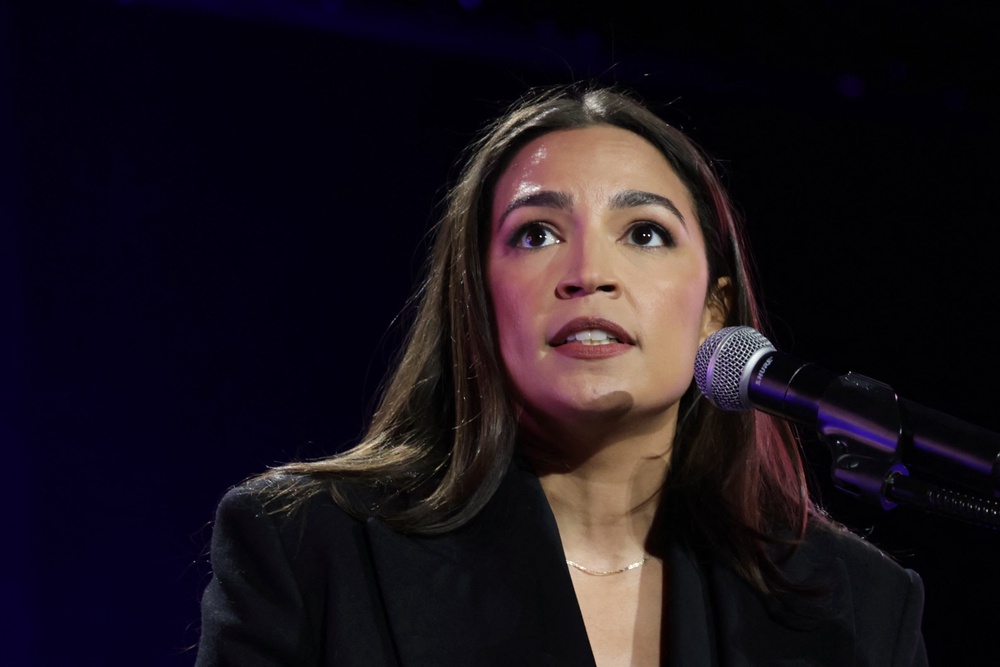 Representative Alexandria Ocasio-Cortez is the top prospect to become the 2028 Democratic presidential nominee, according to Polymarket traders (AFP/Getty)