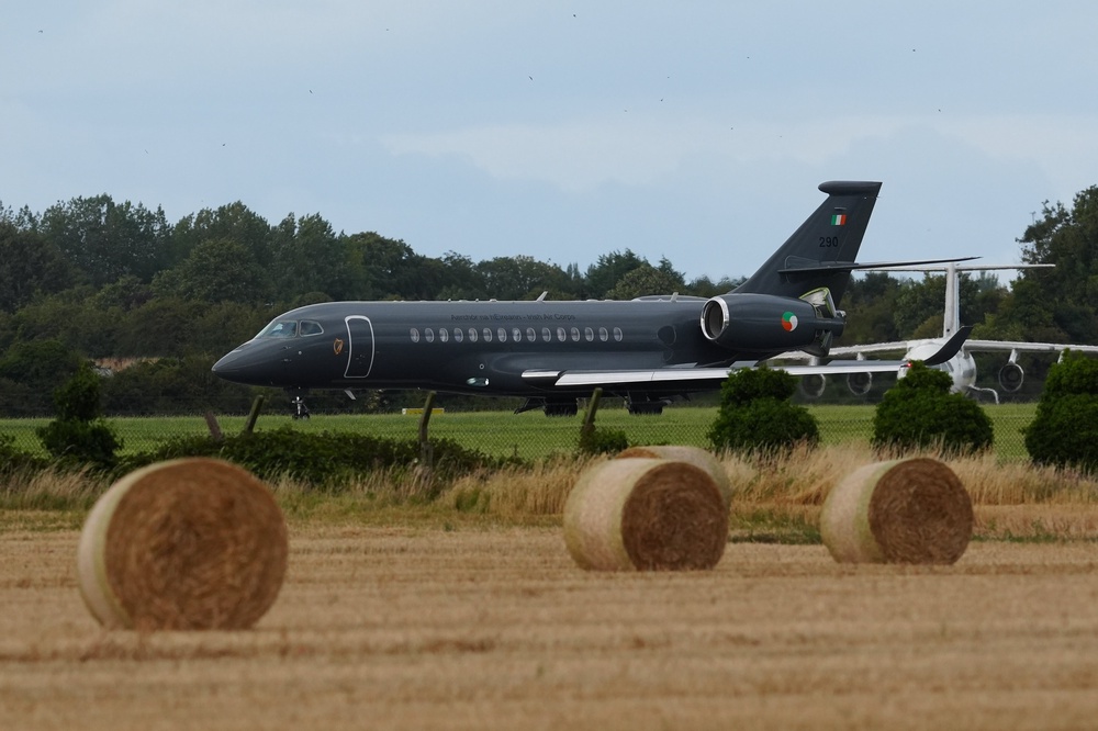 An Irish Government jet landed at Casement Aerodrome (Brian Lawless/PA) (PA Wire)