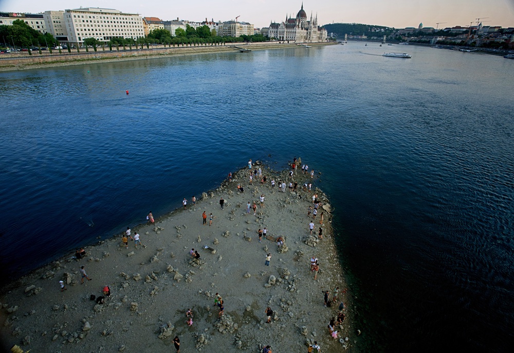 The Danube has receded to never-before-seen low water levels (AP)