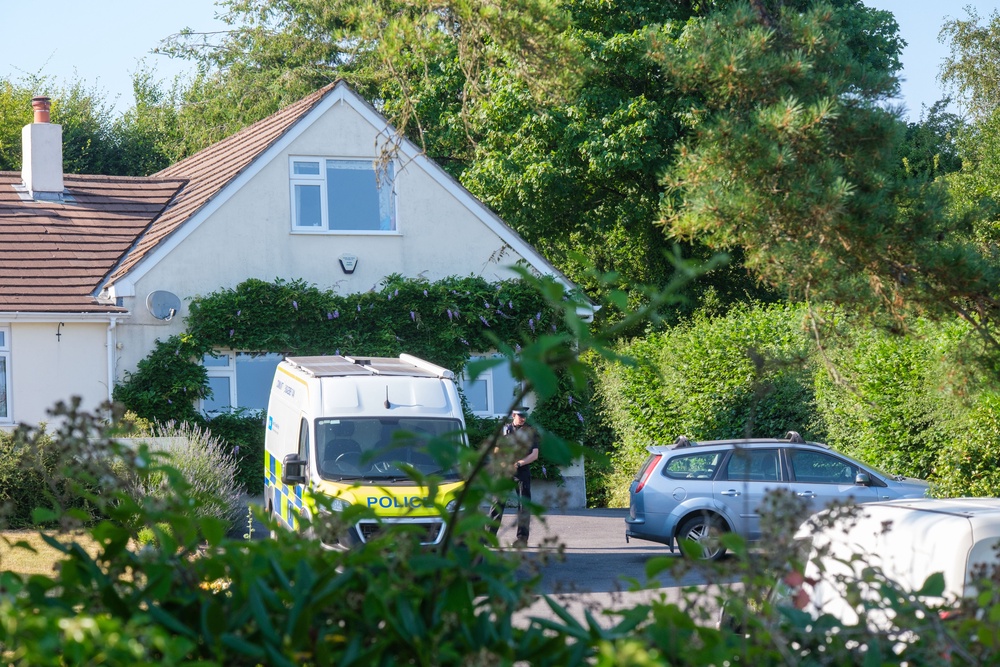 Police outside the house of Ann Widdecombe in Haytor in Dartmoor (Matt Keeble/PA) (PA Wire)