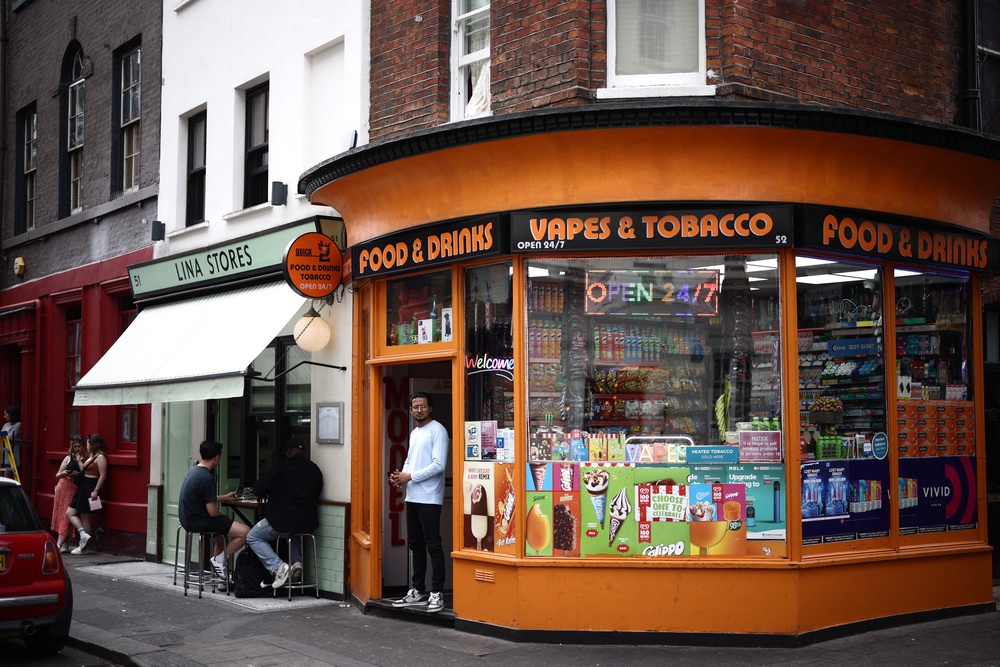 A vape shop in Soho. Vaping shops will also be regulated in a bid to help boost the British high street (AFP/Getty)