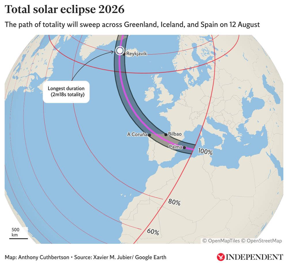 Image from: Will you see the full solar eclipse? All the countries where it will be visible