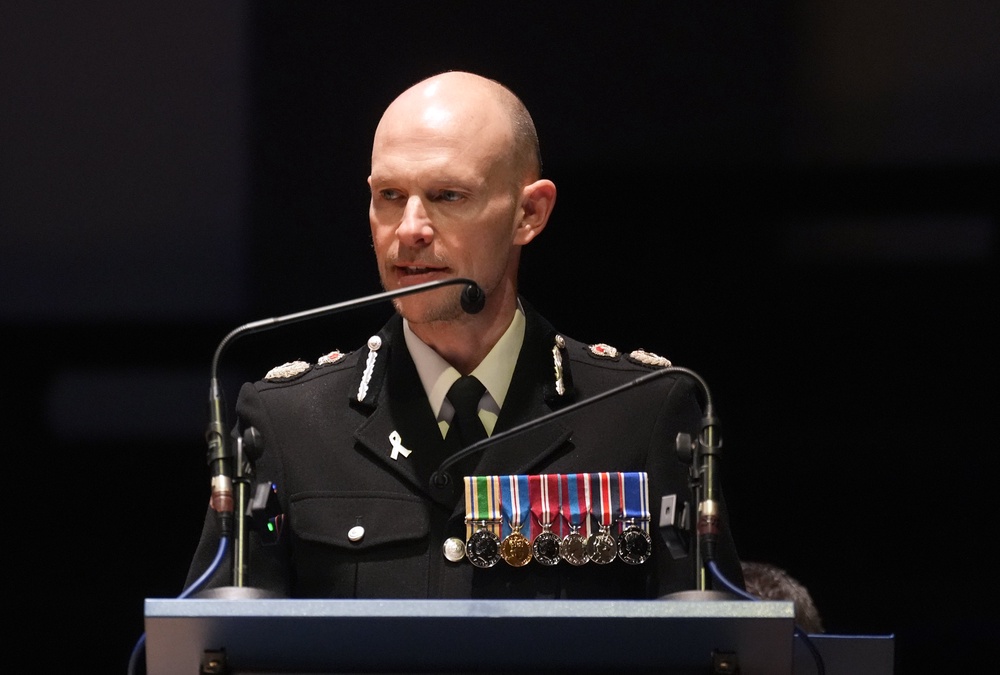 Thames Valley Police Chief Constable Jason Hogg earlier this year ahead of an unveiling of a memorial stone in Reading dedicated to the memory of Pc Andrew Harper (Andrew Matthews/PA) (PA Wire)