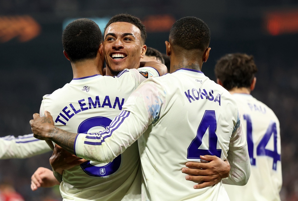 A number of Aston Villa’s stars of the Europa League final have now departed, including Morgan Rogers (centre) and Youri Tielemans (Getty)