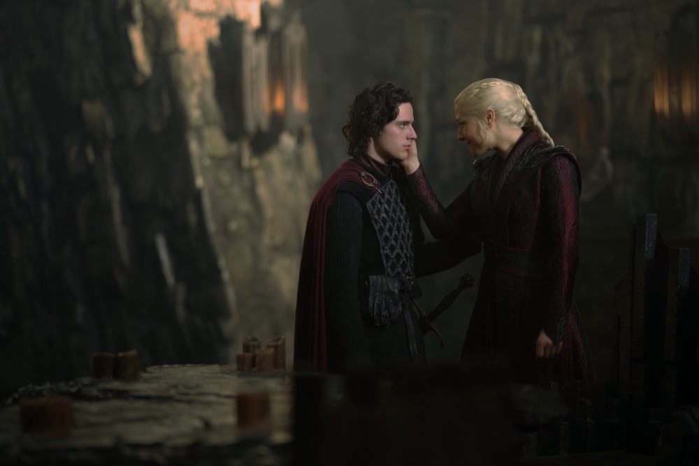 Harry Collett (left) as Prince Jacaerys Velaryon with Queen Rhaenyra (Emma D’Arcy) in 'House of the Dragon' (HBO)
