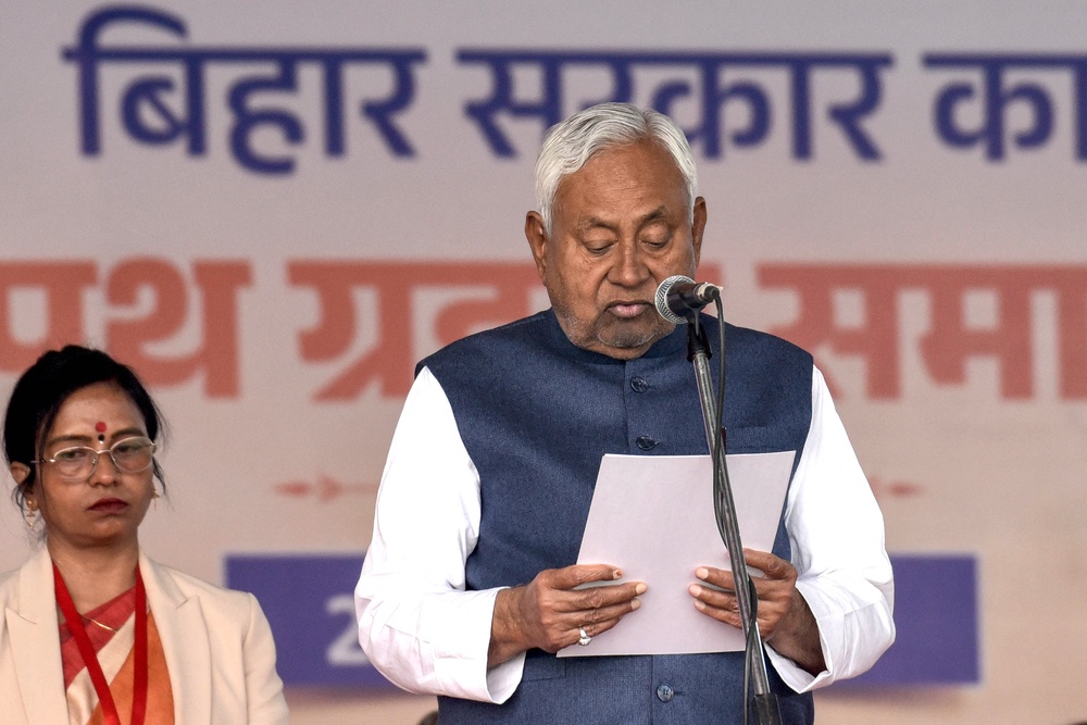 Nitish Kumar, former chief minister of Bihar, first implemented the alcohol ban in the state in 2016 (AFP/Getty)