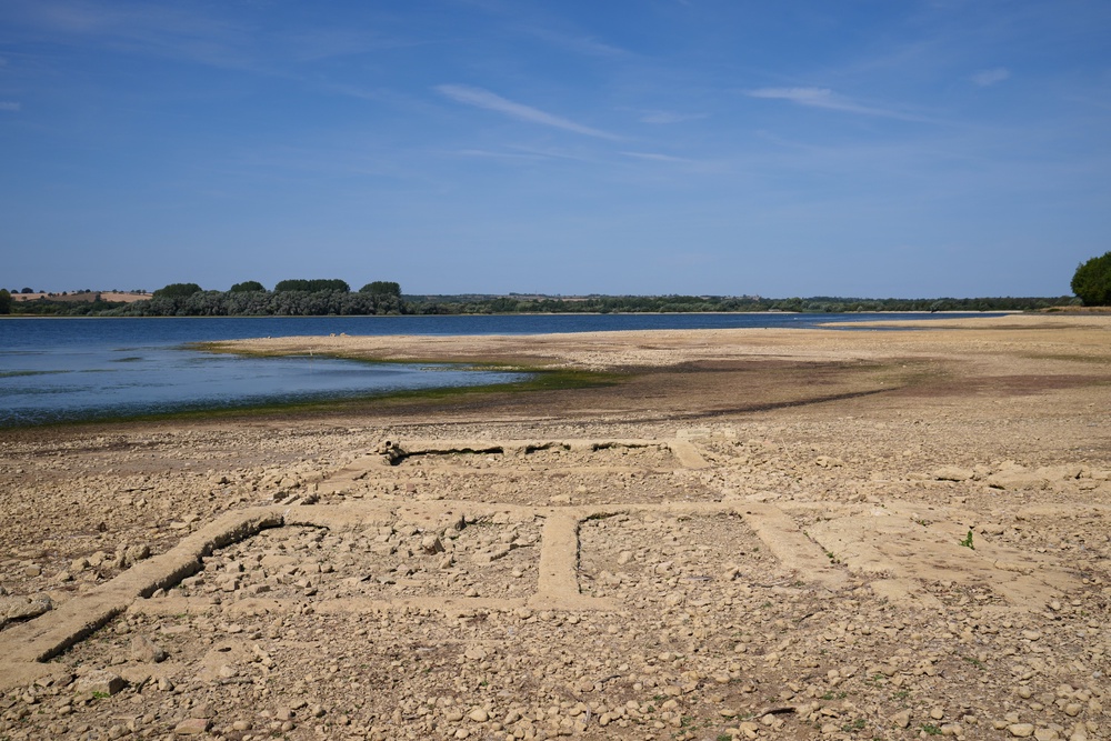The remains of a lost village demolished and flooded over 50 years ago have been resurfaced (PA)
