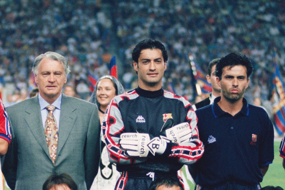 Sir Bobby Robson (left) and Mourinho (right) in 1996 (Getty)