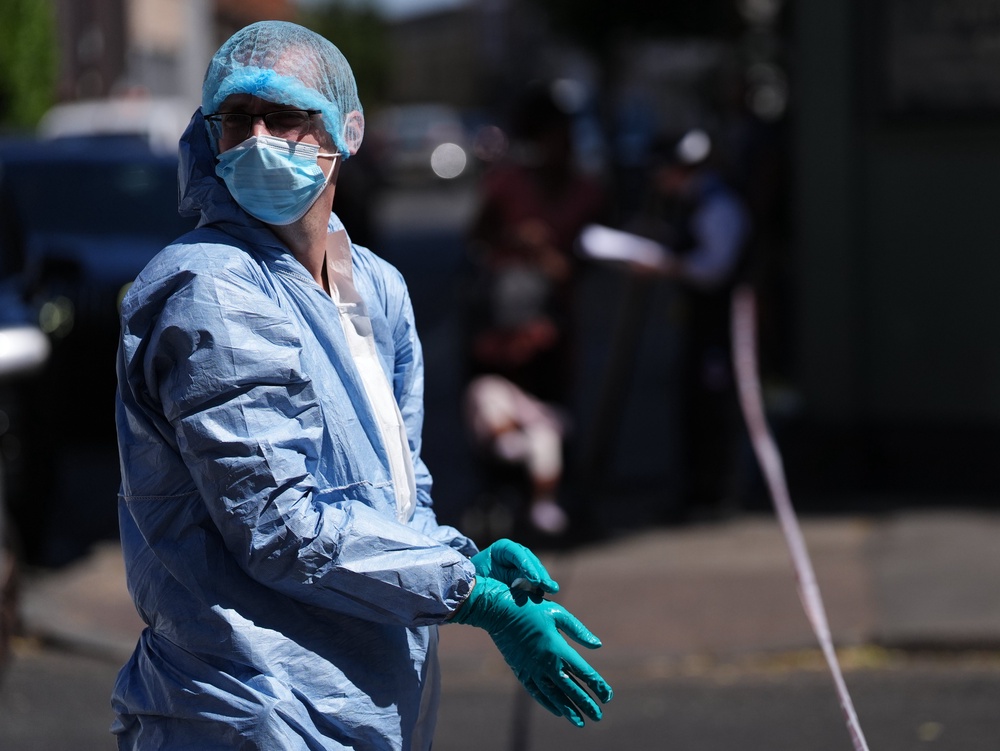 Forensic officers were present at the scene on Tuesday (Jonathan Brady/PA) (PA Wire)