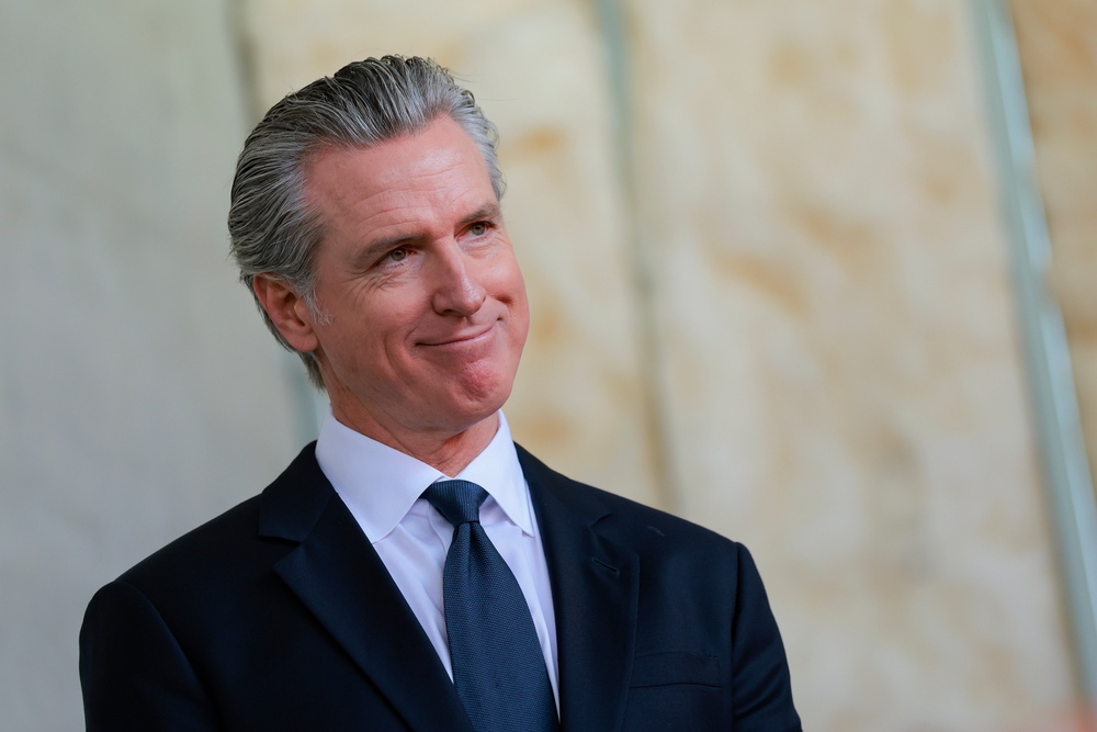 California Gov. Gavin Newsom has fallen in the rankings, but still in the hunt. (Getty)