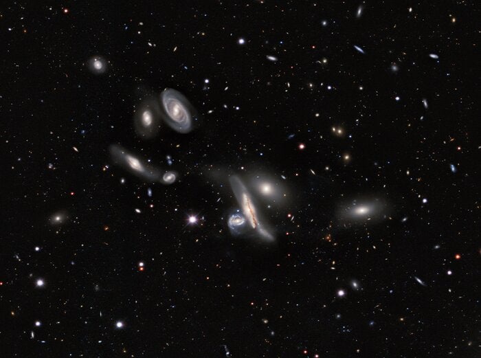 A group of galaxies nicknamed the Copeland Septet is also seen in the constellation of Leo (DESI Legacy Imaging Surveys/LBNL)