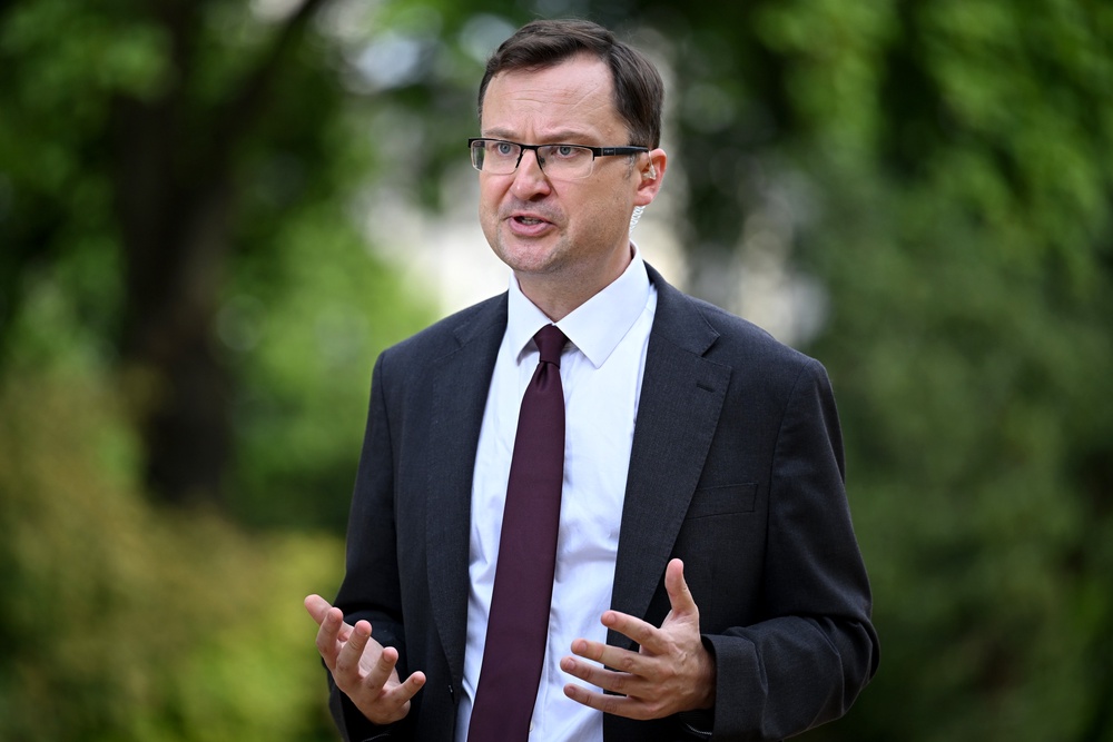 Andy Burnham has urged his Justice Secretary, Alex Norris (pictured), to find a way to ensure PC Harper's killers are not freed early under the scheme (Getty)
