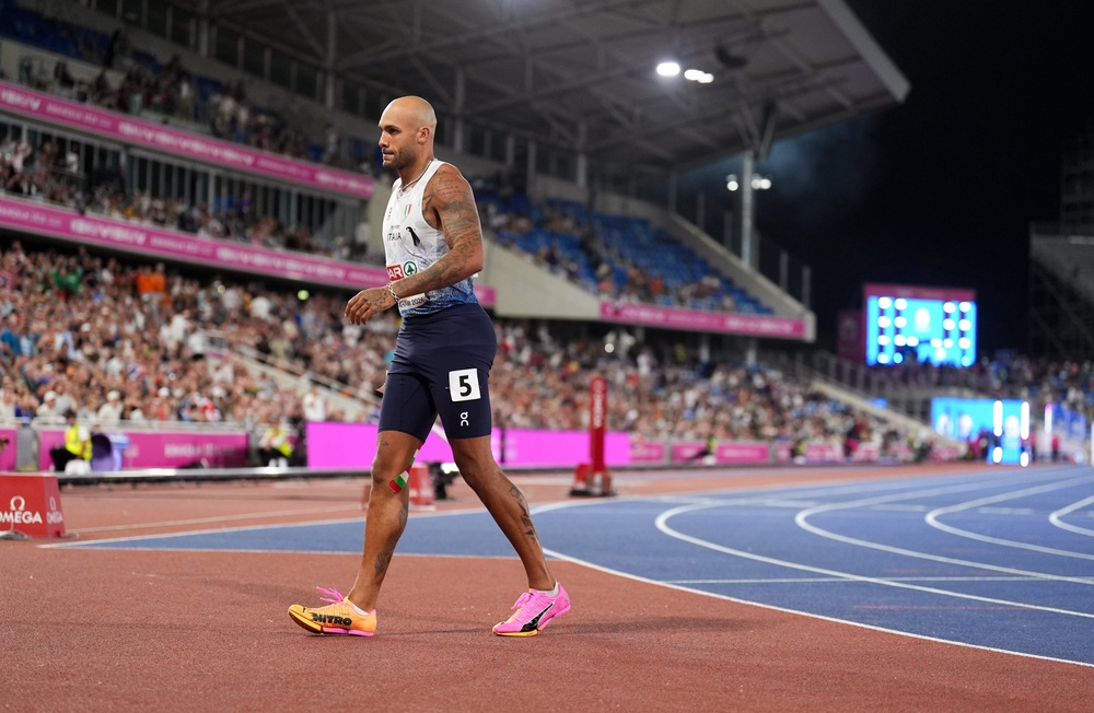 Marcell Jacobs pulled up during the final (Mike Egerton/PA) (PA Wire)