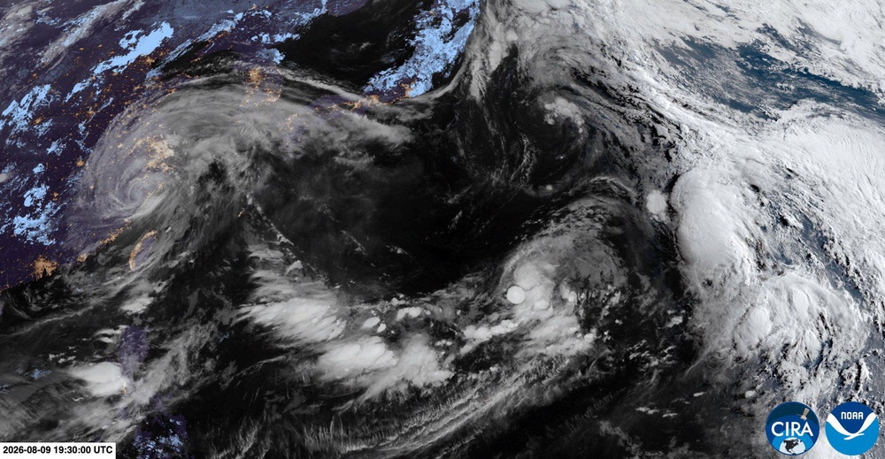 A satellite image of Typhoon Dolphin moving through the Philippine Sea and making landfall in China (Reuters)