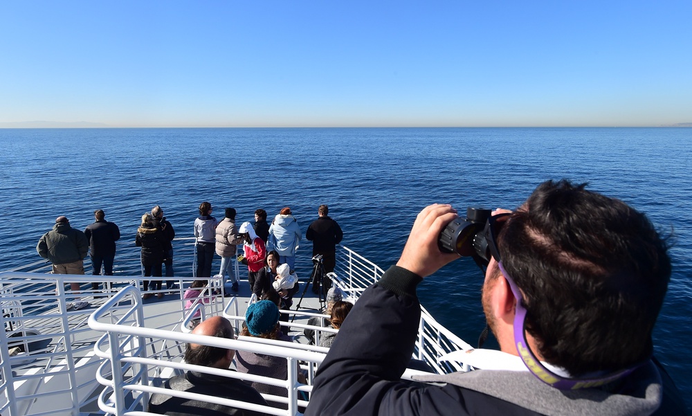 Whale watchers look out at the Pacific Ocean from Long Beach, California, in January 2016. Only .0001 percent of the deep ocean has ever been observed by scientists (AFP/Getty)