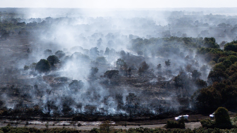 The wildfire destroyed much of the vegetation barrier that has been covering ordnance for decades (Jacob King/PA) (PA Wire)