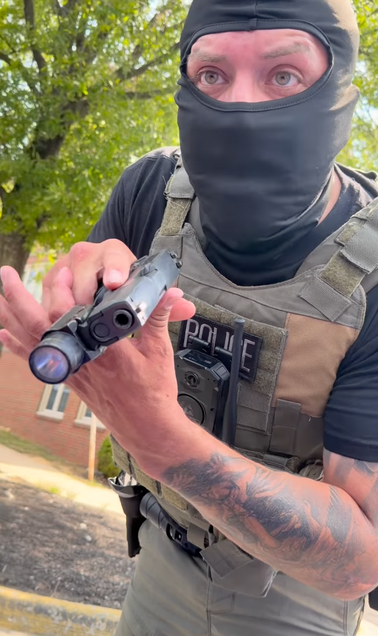 ICE agents in Virginia confronted a woman who shouted insulting profanities at them with a firearm and accused her of trying to run them over – which she says never happened (tinyandstrongthings / Instagram)