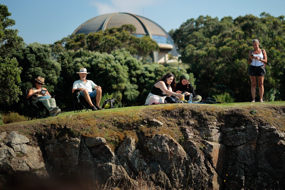 People wait for the total solar eclipse at El Monte De San Pedro park on August 12, 2026 in A Coruna, Spain. It will be the first time a total solar eclipse, when the sun is blocked by the moon's orbit, will be visible from Spain since 1905 (Getty)